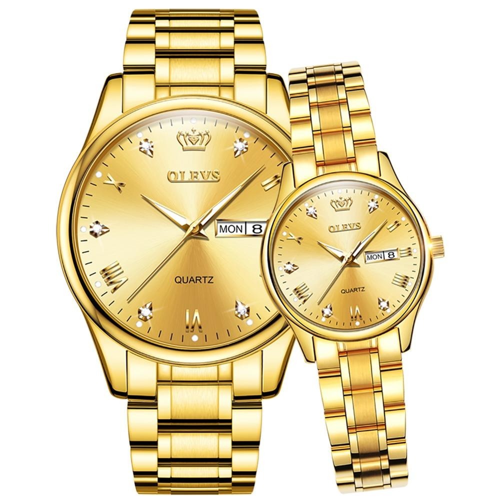 OLEVS 5563 Waterproof Stainless Steel fashionable Couple watches