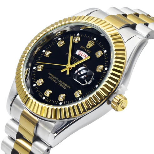 Poedagar 613 Luxury Stainless Steel Strap Watch (Green Dial)