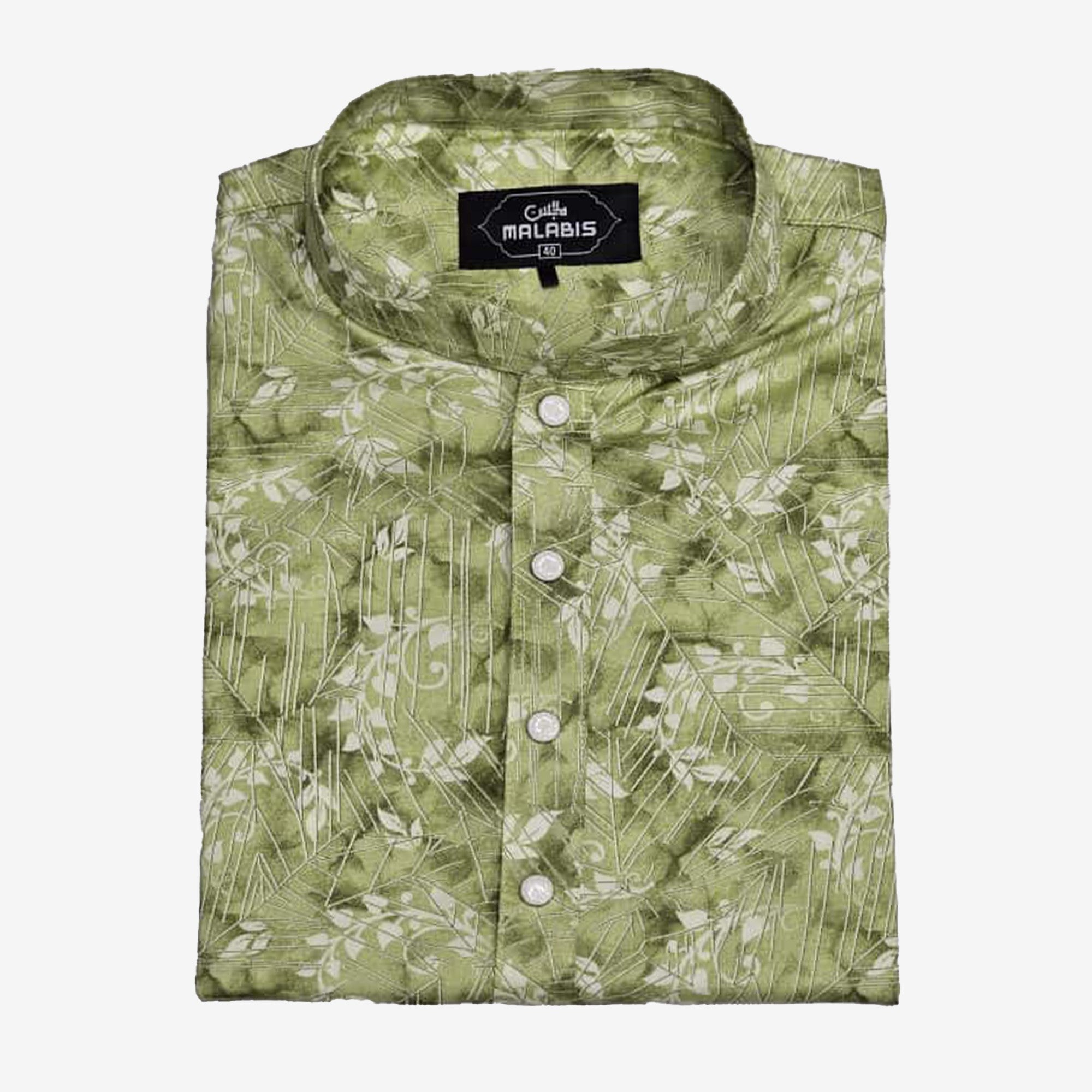 All over Print Cotton Panjabi (Mint Green)